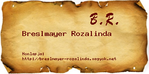 Breslmayer Rozalinda névjegykártya